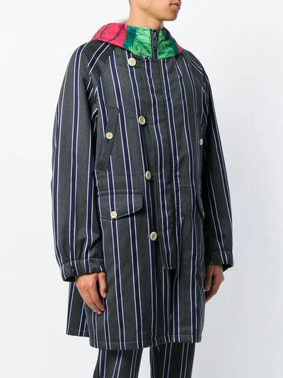 Shop Undercover Striped Hooded Coat