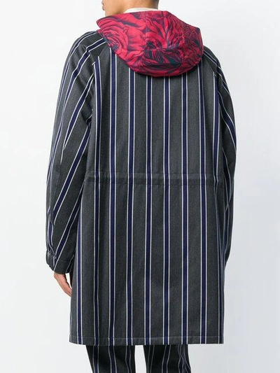 Shop Undercover Striped Hooded Coat