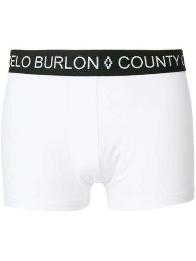 Shop Marcelo Burlon County Of Milan Fitted Logo Boxers In White