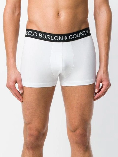 Shop Marcelo Burlon County Of Milan Fitted Logo Boxers In White