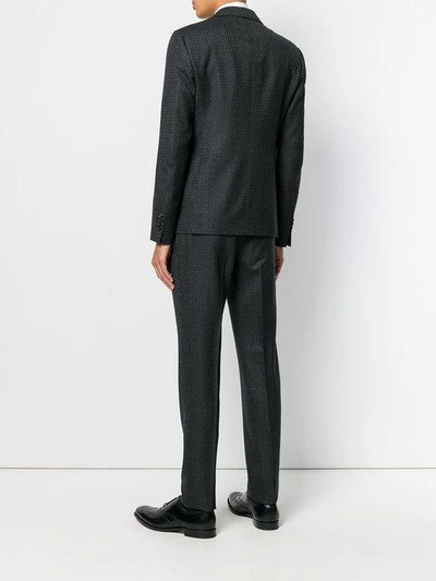 Shop Dolce & Gabbana Patterned Formal Suit In Black