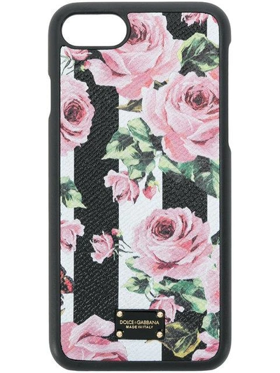 Shop Dolce & Gabbana Rose Print Iphone7 Case - Black