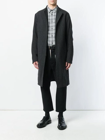 Shop Devoa Zip Front Coat - Grey