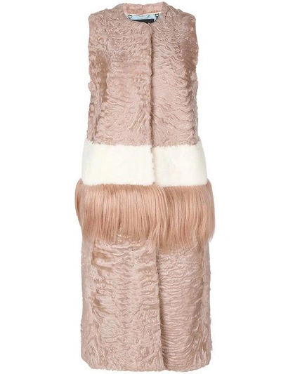 Shop Cara Mila Dixie Mixed Fur Gilet In Pink