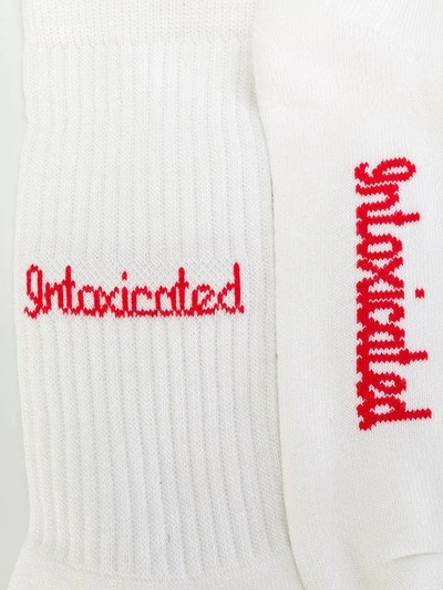 Shop Intoxicated Ribbed Logo Socks - White