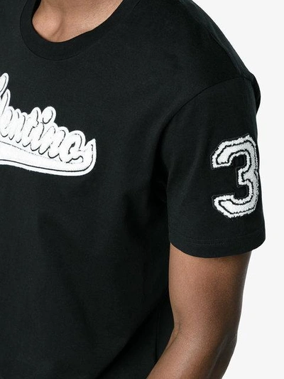 Shop Valentino Baseball Logo T-shirt In 0no-black