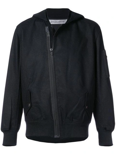 Shop Individual Sentiments Hooded Bomber Jacket In Black