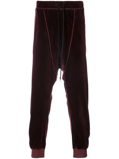 Shop Individual Sentiments Velvet Sweat Pants - Red