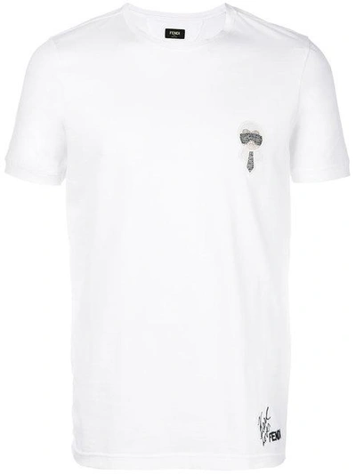 Shop Fendi X Karl Lagerfeld Karlito T-shirt In White