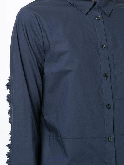 Long Sleeve Button-Down Shirt With Ruffle Detail