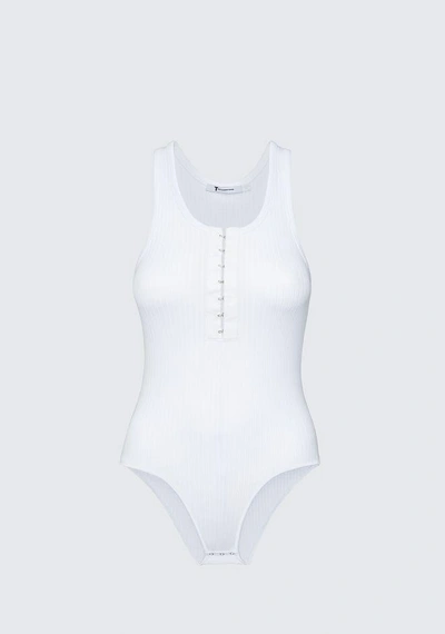 Shop Alexander Wang Ribbed Bodysuit In White