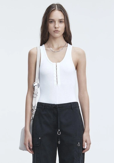 Shop Alexander Wang Ribbed Bodysuit In White