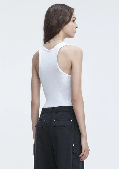 Shop Alexander Wang Ribbed Bodysuit In White