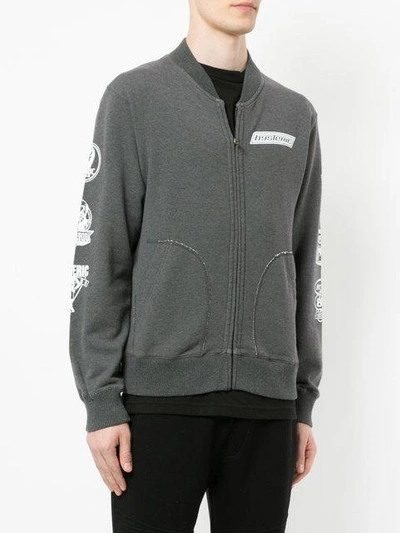 Shop Hysteric Glamour Full Zip Sweatshirt With Print - Grey