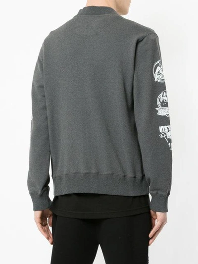 Shop Hysteric Glamour Full Zip Sweatshirt With Print - Grey