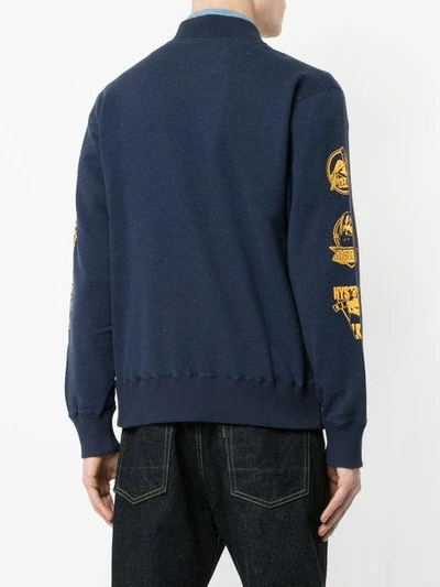 Shop Hysteric Glamour Full Zip Sweatshirt With Print - Blue