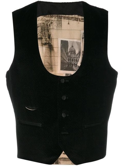 Shop Al Duca D'aosta Scoop Neck Waistcoat In Black