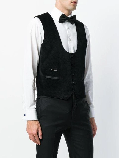 Shop Al Duca D'aosta Scoop Neck Waistcoat In Black