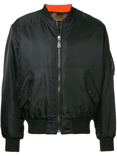 Shop Yves Salomon Long-sleeved Bomber Jacket In Black
