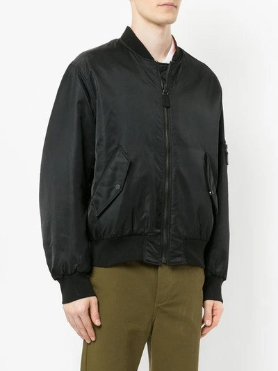 Shop Yves Salomon Long-sleeved Bomber Jacket In Black