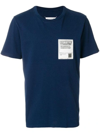 Shop Maison Margiela T-shirt Mit Logo-patch In Blue