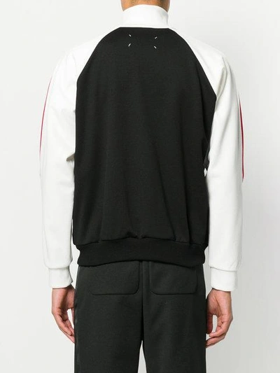 Shop Maison Margiela Panelled Zip Up Sweatshirt In Black