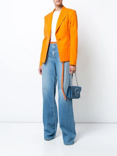 Shop Oscar De La Renta Fitted Blazer - Orange