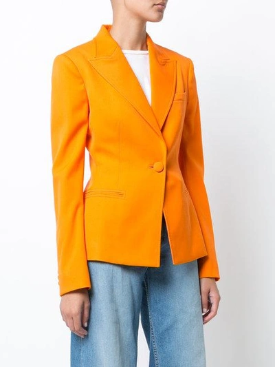 Shop Oscar De La Renta Fitted Blazer - Orange