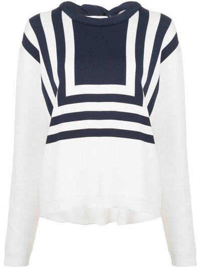Shop Oscar De La Renta Geometric Sweatshirt - White
