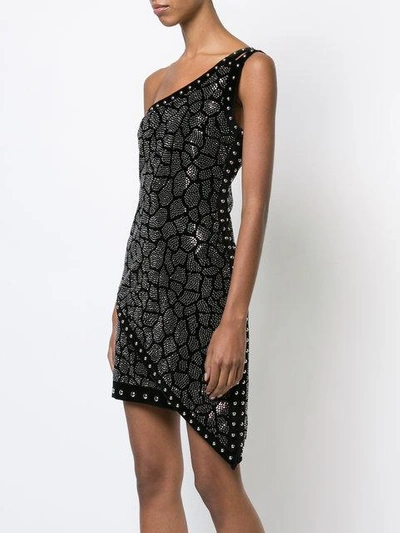 Balmain Studded One-shoulder Mini Dress