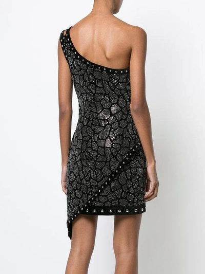 Balmain Studded One-shoulder Mini Dress
