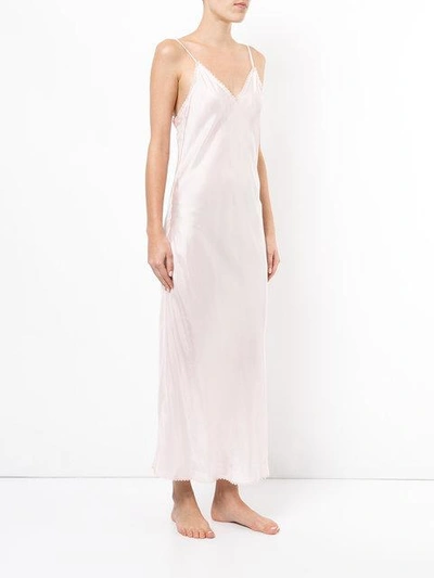 Shop Lee Mathews V-neck Slip Dress With Lace In Peach