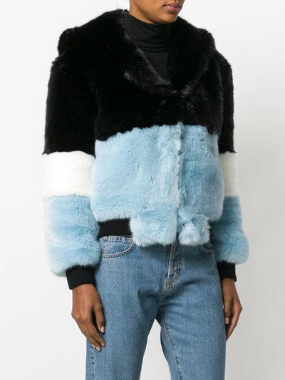 Shop La Seine & Moi Emma Faux Fur Jacket In Black