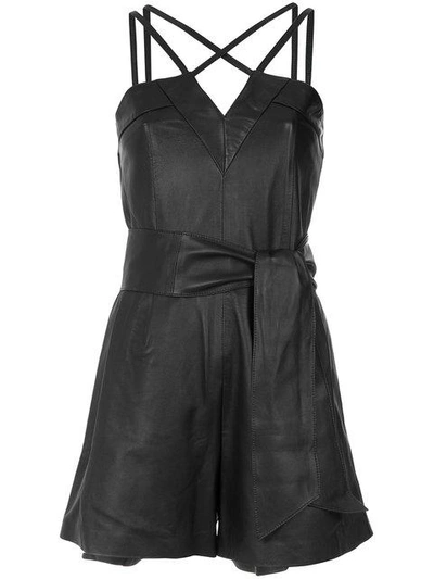 Shop Tufi Duek Crisscross Straps Playsuit In Black