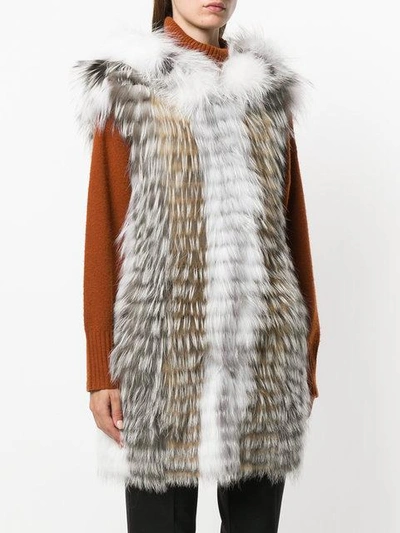 Shop Yves Salomon Fox Fur Renard Vest In Multicolour