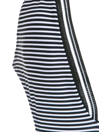 Shop Amir Slama Striped Swimsuit In Black