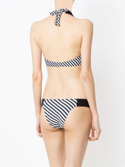 Shop Amir Slama Striped Bikini Set In Black
