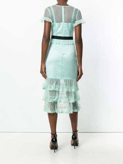 Shop Three Floor Summer Effect Tiered Dress In Green