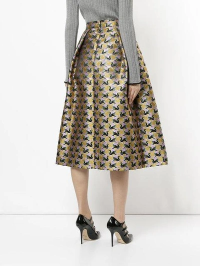 Shop Mary Katrantzou Swan Flocked Skater Skirt