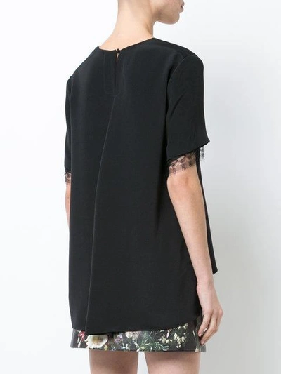 Shop Adam Lippes Lace Trim T-shirt - Black