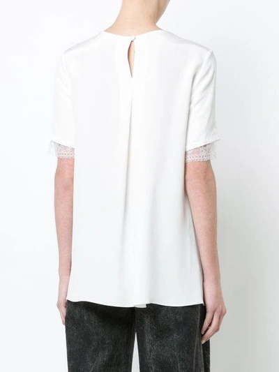 Shop Adam Lippes Lace Trim T-shirt - White