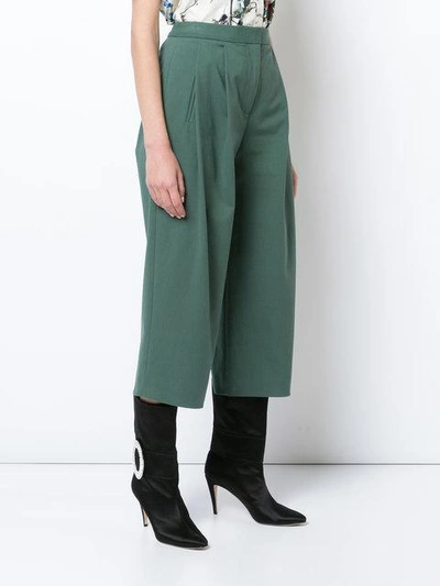 Shop Adam Lippes Cropped Palazzo Trousers