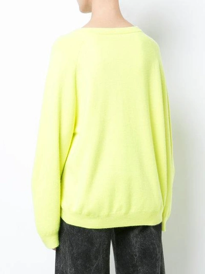 Shop Adam Lippes Balloon Sleeve Sweater - Yellow In Yellow & Orange