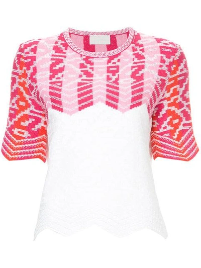 Shop Peter Pilotto Zig-zag Intarsia Sweater - Pink