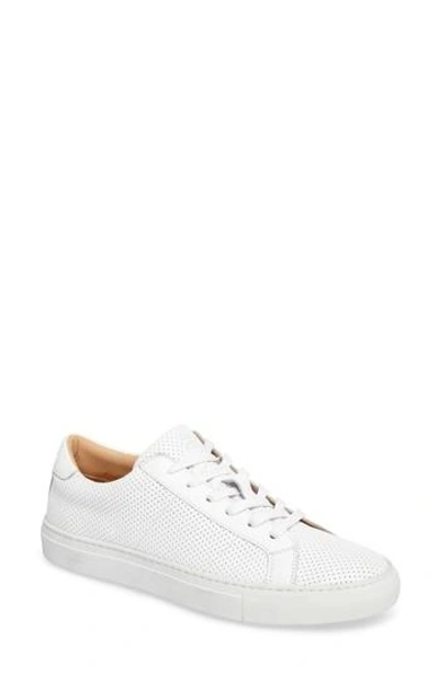 Shop Greats Royale Perforated Low Top Sneaker In White Perforated