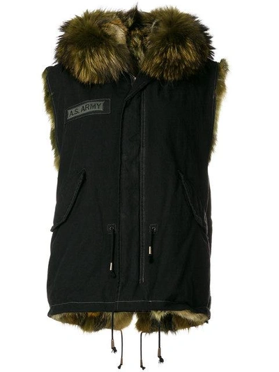 Shop As65 A.s. Army Hooded Gilet - Black