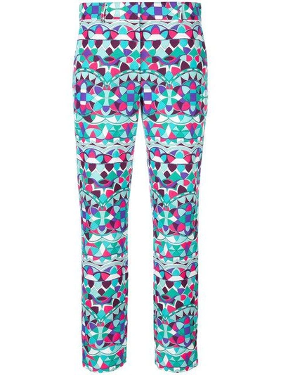 Shop Emilio Pucci Printed Capri Trousers