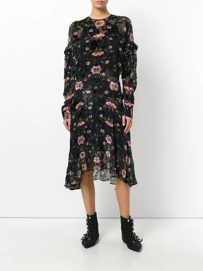 Shop Preen By Thornton Bregazzi Floral Evelina Dress In Black