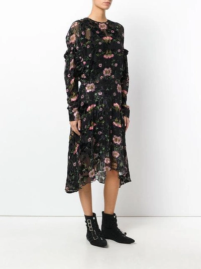 Shop Preen By Thornton Bregazzi Floral Evelina Dress In Black