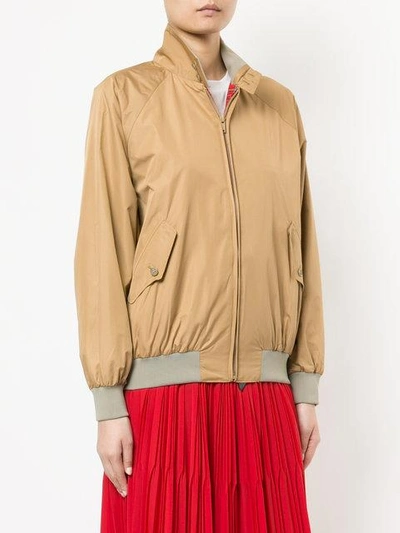 Shop Hysteric Glamour Stand-up Collar Bomber Jacket - Neutrals